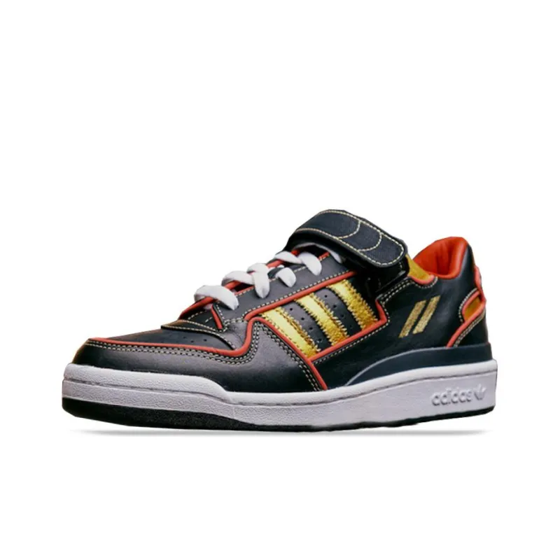 Tee Grizzley X Dexter The Creator x Adidas Originals FORUM Low Wear-Resistant Low-Top Skateboard Shoes Men's Black Gold-1