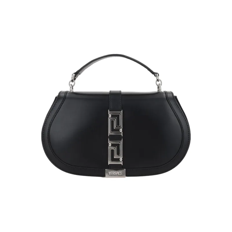 VERSACE Cow Leather Portable Crossbody Bag Shoulder Bag Women's Black-0