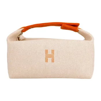 HERMES Bride a Brac Canvas Bag, Storage Bag, Handbag Trumpets Women's Beige