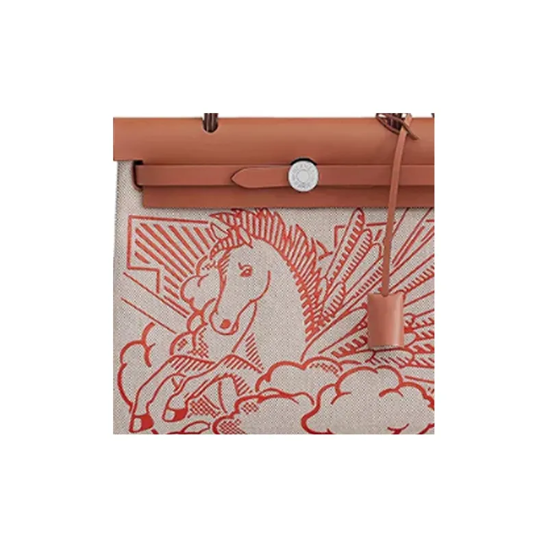 HERMES Herbag Cow Leather Handbag Shoulder Bag Crossbody Bag Regular Women's Orange Brown-3