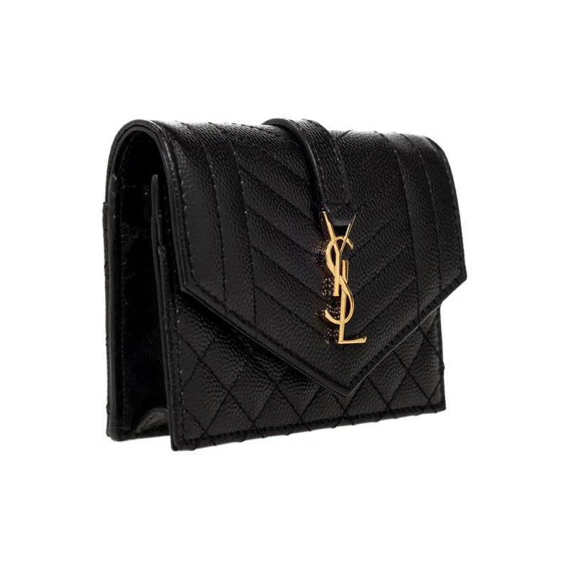 SAINT LAURENT Calfskin Wallet Regular Women's Black-1