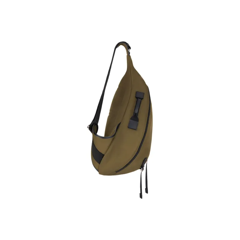 GIVENCHY G-Zip Nylon Triangle Mesh Bag One Shoulder Crossbody Sling Bag Fanny Pack Medium Size Men's Khaki-1