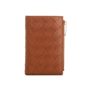 Bottega Veneta Medium Intrecciato Bi-Fold Zip Wallet