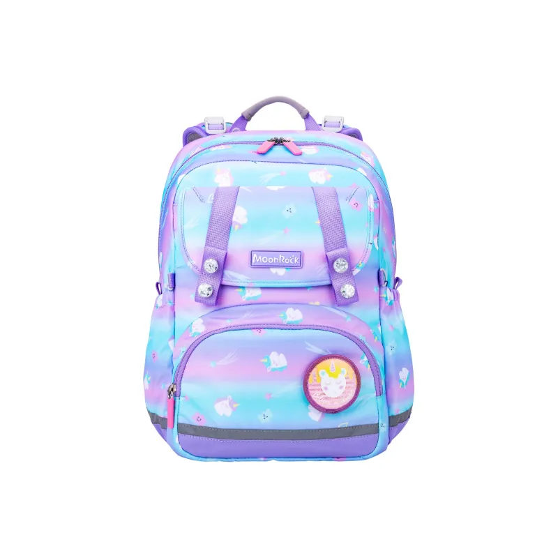 MOONROCK Polyester Backpack Medium Size Unisex Blue/Purple/Red-6