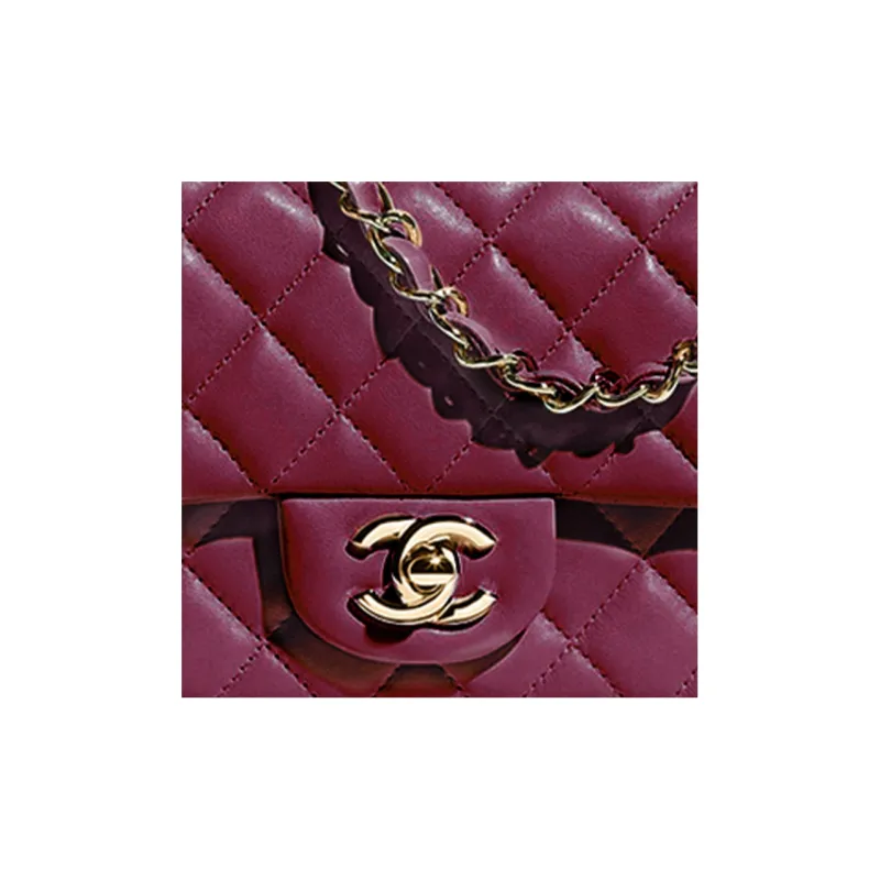 CHANEL Classic Flap CF Lambskin Shoulder Bag, Crossbody Bag Mini Women's Fuchsia-1