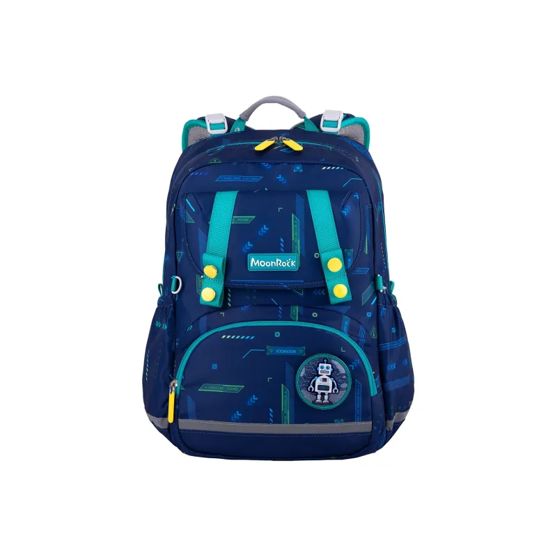 MOONROCK Polyester Backpack Medium Size Unisex Blue/Purple/Red-24