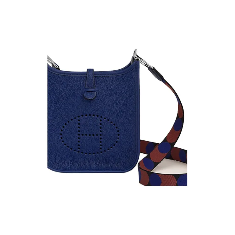 HERMES Maurice Cow Leather Shoulder Bag Crossbody Bag Mini Unisex Sapphire Blue/Black-3