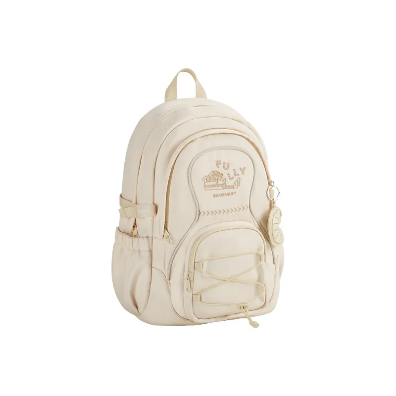 BAGSMART Polyester Laptop Backpack Regular Unisex Ecru-1