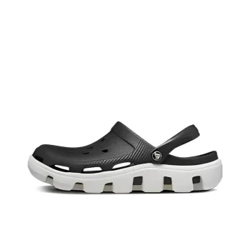 Crocs Duet Beach Sandals Black White