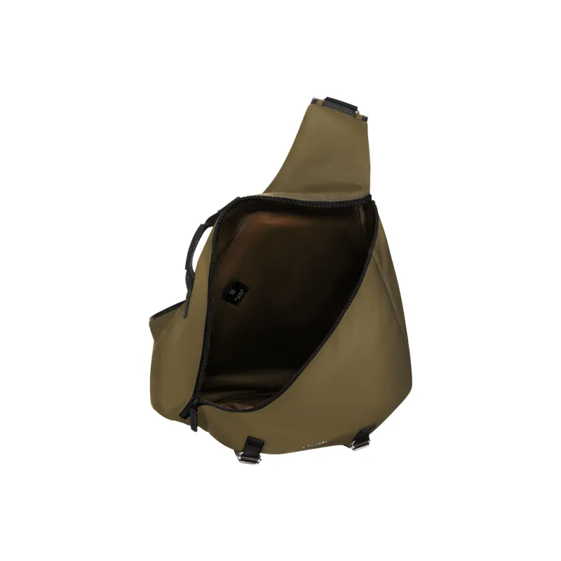 GIVENCHY G-Zip Nylon Triangle Mesh Bag One Shoulder Crossbody Sling Bag Fanny Pack Medium Size Men's Khaki-4