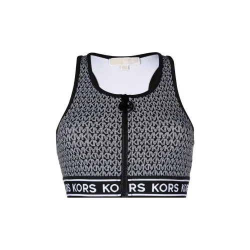 MICHAEL KORS Monogram print Zip up Bikini Top