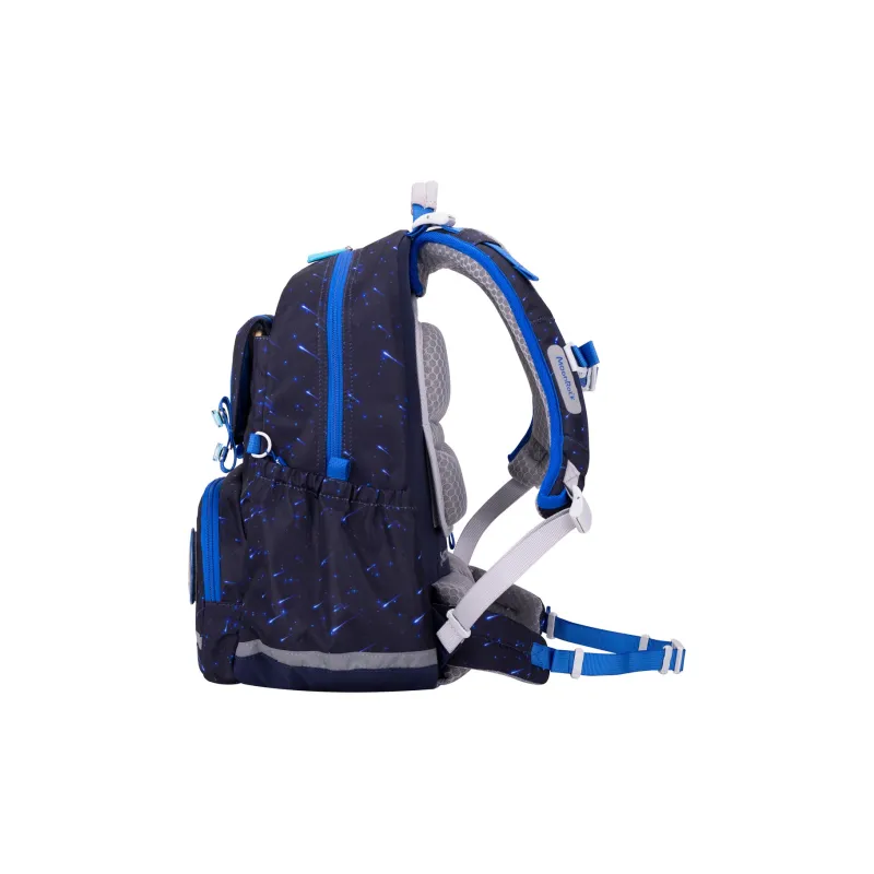 MOONROCK Polyester Backpack Medium Size Unisex Blue/Purple/Red-2
