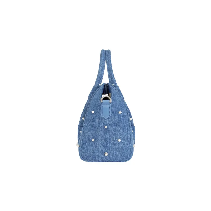 GIVENCHY Antigona Lock Pearl Denim Shoulder Bag Crossbody Bag Handbag Mini Women's Medium Blue-1