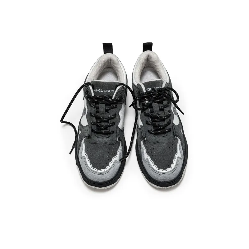 SENGUOGUO Forest Fruit Low Top Skateboard Shoes Unisex Black Gray Color-2