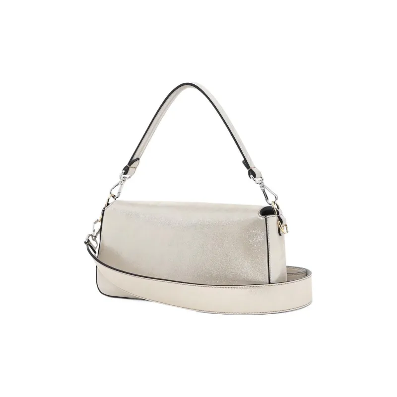 FENDI Baguette Cow Leather Portable Crossbody Bag Shoulder Bag Women's Silver Gray-2