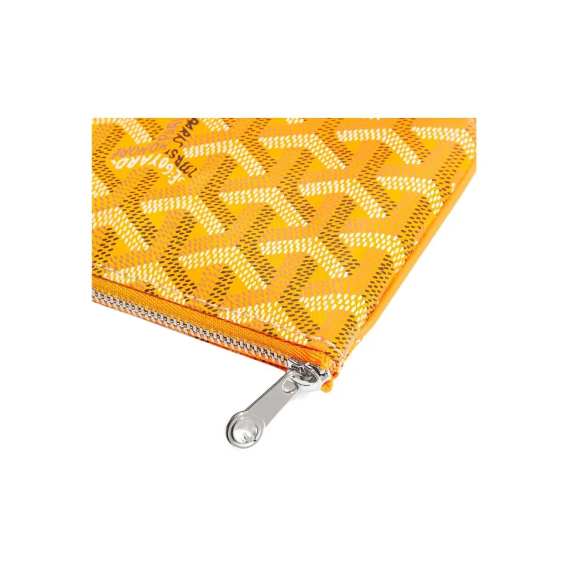 GOYARD SENAT Canvas With Calfskin Wallet Card Holder Clutch Mini Unisex Yellow-2
