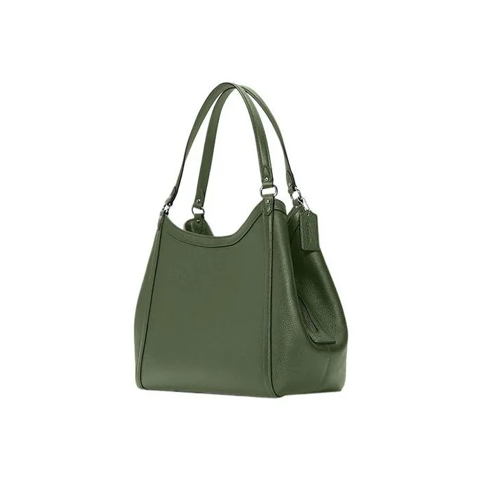 COACH Kristy Pebbled Leather Shoulder Bag Handbag Shoulder Bag Women's Olive Green-2