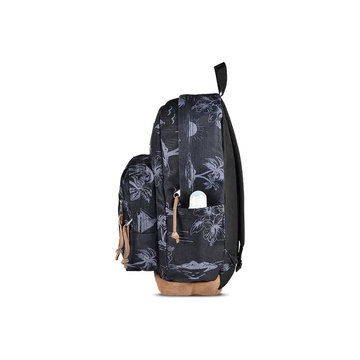 JanSport Leather Laptop Backpack Medium Size Unisex Dark Floral-2