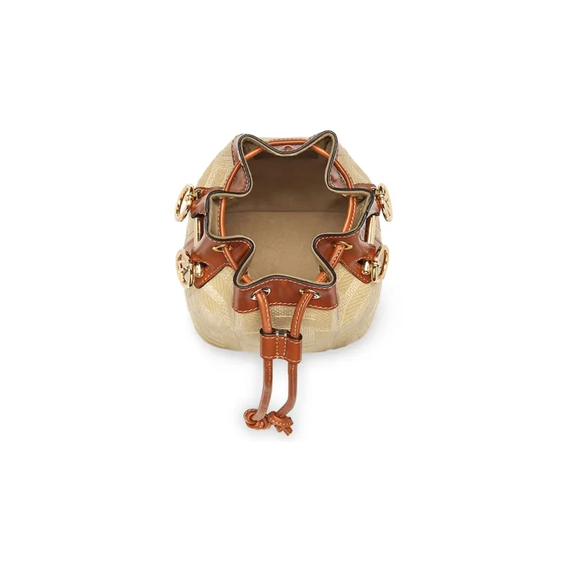 FENDI Mon Tresor Polyurethane Bucket Bag, Shoulder Bag, Crossbody Bag, Handbag Mini Women's Beige-3
