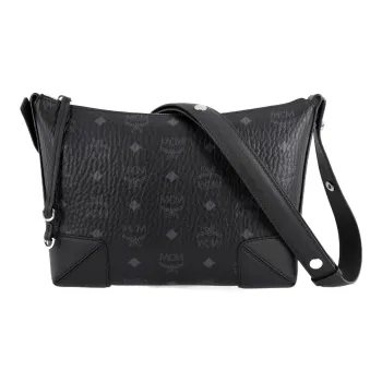 MCM Klara Visetos Coated Canvas Handbag, Shoulder Bag, Crossbody Bag Small Size Women's Black