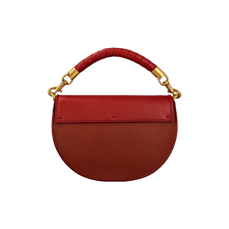 Chloe Marcie Nappa Lambskin With Grain Calfskin And Suede Shoulder Bag, Crossbody Bag, Handbag Women's Red-3