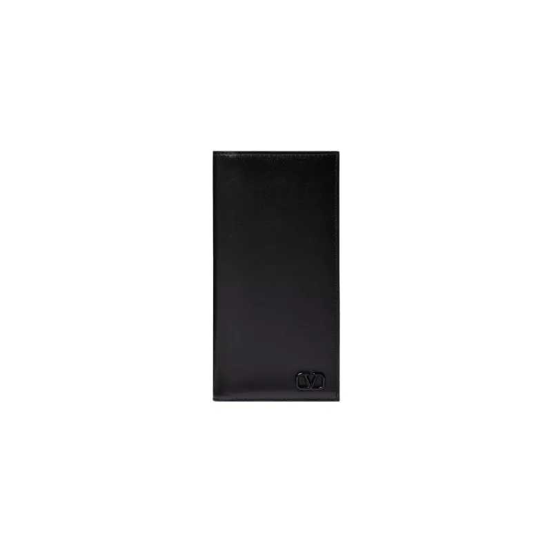 Valentino Calfskin Wallet Mini Men's Black-0