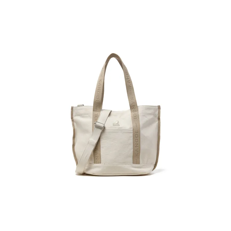 KANGOL Cotton Tote Bag Shopping Bag Portable Crossbody Bag Shoulder Bag Regular Unisex Beige-0