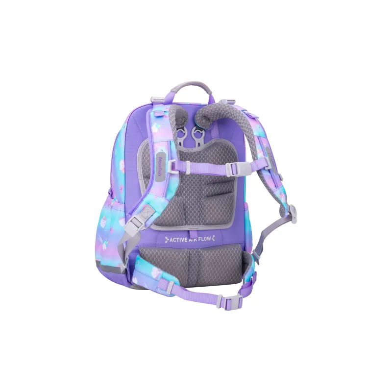 MOONROCK Polyester Backpack Medium Size Unisex Blue/Purple/Red-9