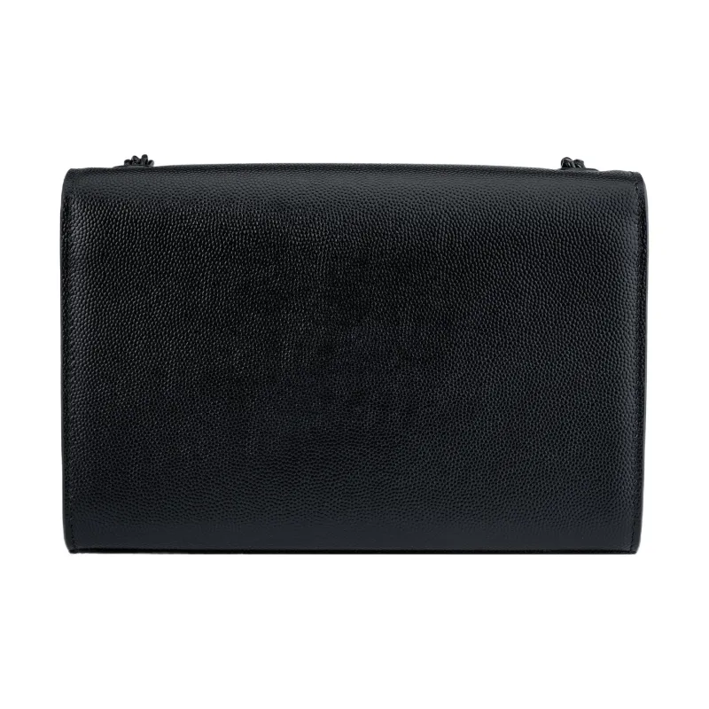 SAINT LAURENT Kate Grain De Poudre Embossed Leather Small Black-2