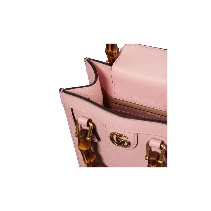 GUCCI Diana Leather Tote Bag Shopping Bag Shoulder Bag Crossbody Bag Handbag Mini Women's Pink-3