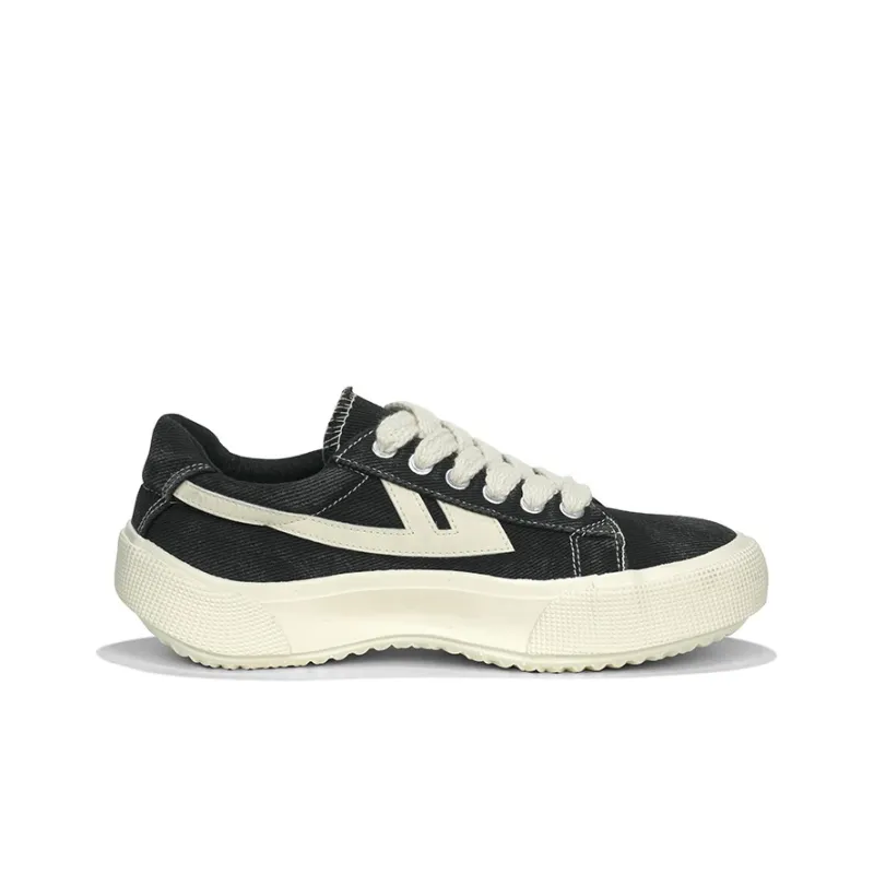 Warrior Sky Power Vintage Macaron Collection Low-Top Sports Casual Shoes Unisex Black Beige-1