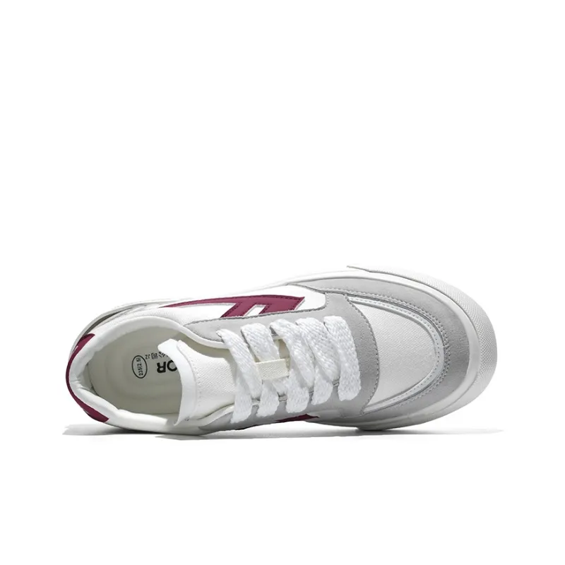 Warrior Fighting Dream Series Skateboard Shoes Unisex White Gray Wine Red-2