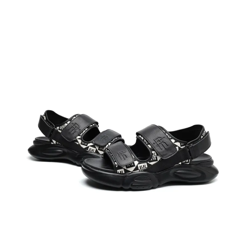 TRUMPPIPE Stylish Sandals Men's Black White-3