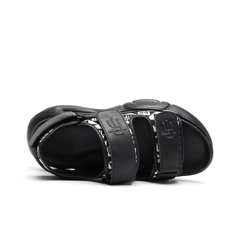 TRUMPPIPE Stylish Sandals Men's Black White-2