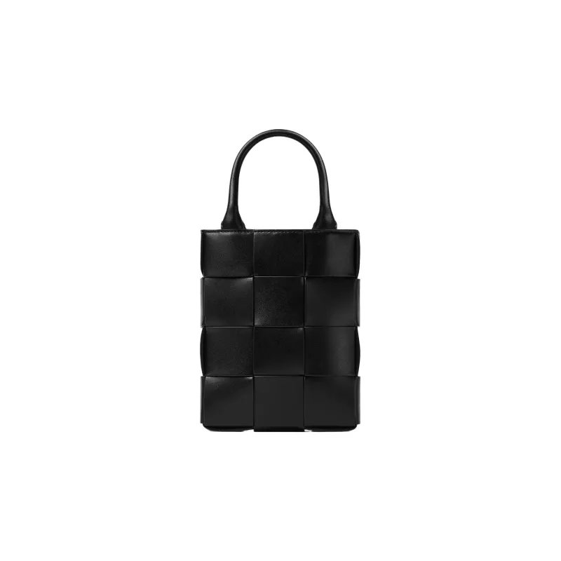 Bottega Veneta Cow Leather Tote Bag, Shopping Bag, Handbag Mini Men's Black-3