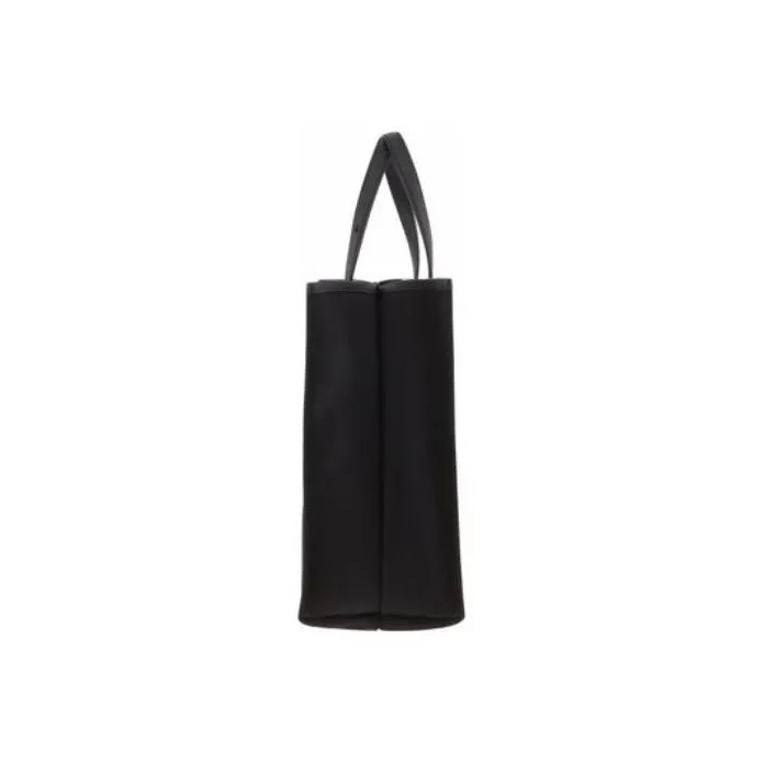 FERRAGAMO Fabric With Calfskin Tote Bag Shopping Bag Handbag Large Size Men's Black-3