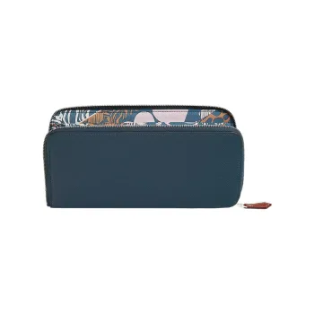 HERMES Silk'In Epsom Calfskin With Barenia Calfskin Wallet Women's Prussian Blue/Marine Blue/Fitz Green