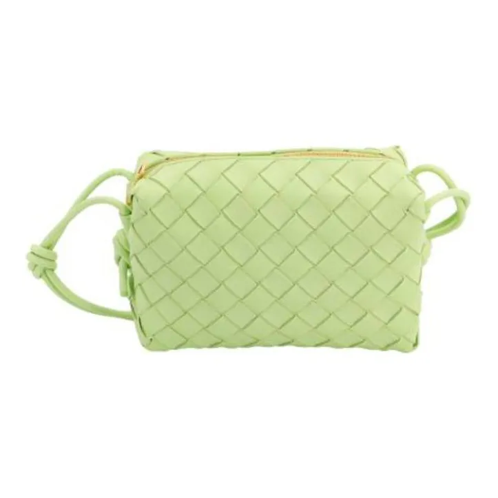 Bottega Veneta Leather Crossbody Bag Shoulder Bag Women's Green-1