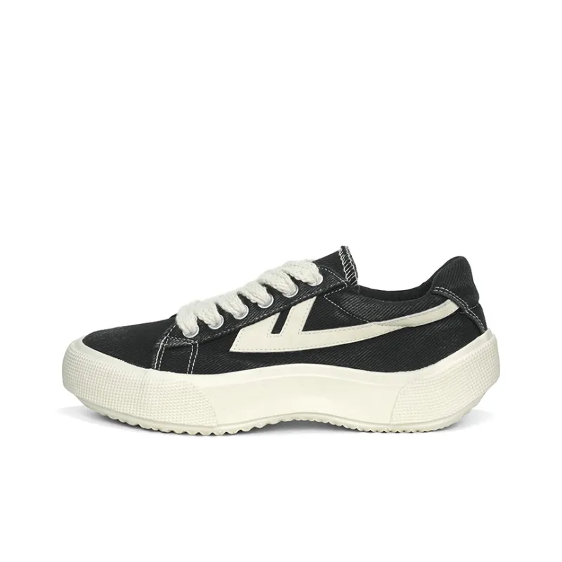 Warrior Sky Power Vintage Macaron Collection Low-Top Sports Casual Shoes Unisex Black Beige-0