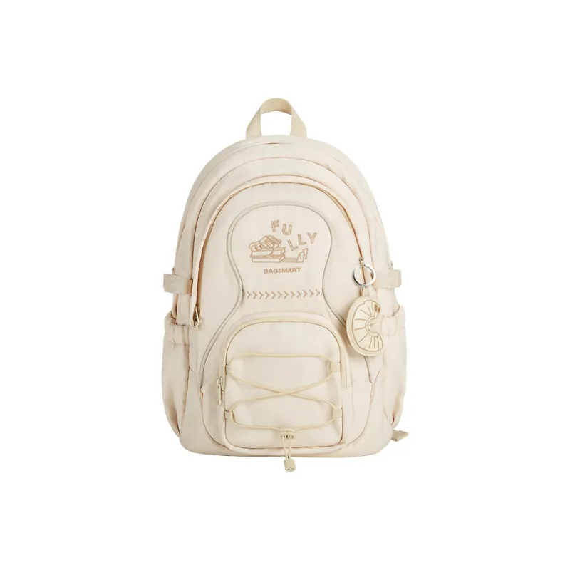 BAGSMART Polyester Laptop Backpack Regular Unisex Ecru-0