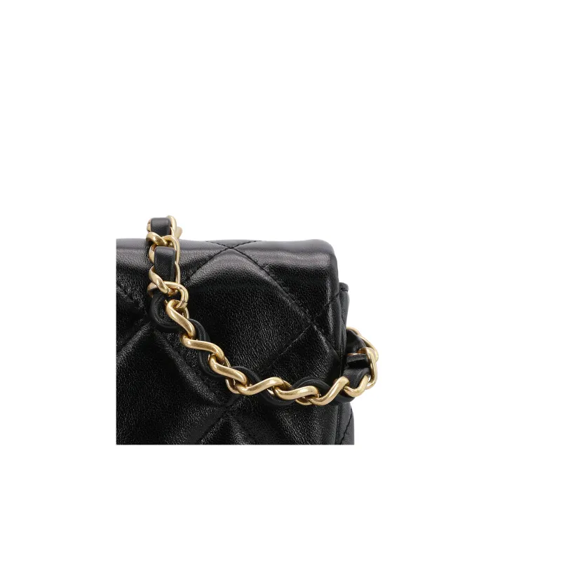 CHANEL Lambskin Shoulder Bag, Crossbody Bag Mini Women's Black-5
