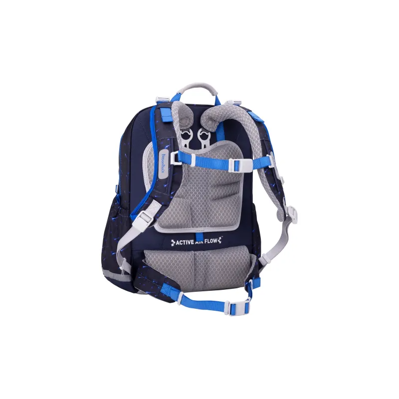 MOONROCK Polyester Backpack Medium Size Unisex Blue/Purple/Red-3