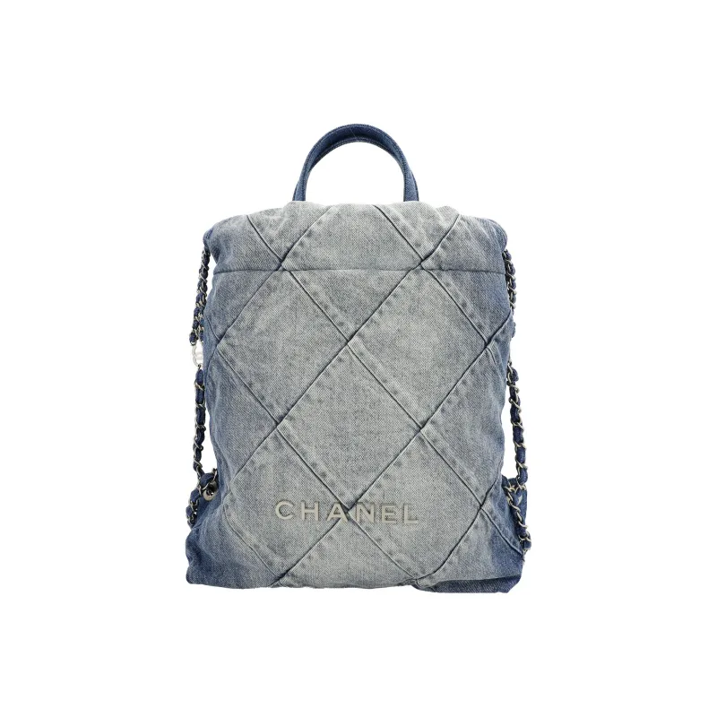 CHANEL 22Bag Calfskin Backpack Women's Denim-0