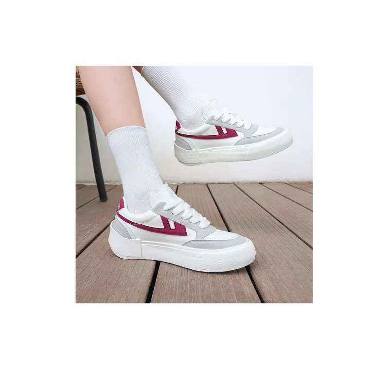 Warrior Fighting Dream Series Skateboard Shoes Unisex White Gray Wine Red-5