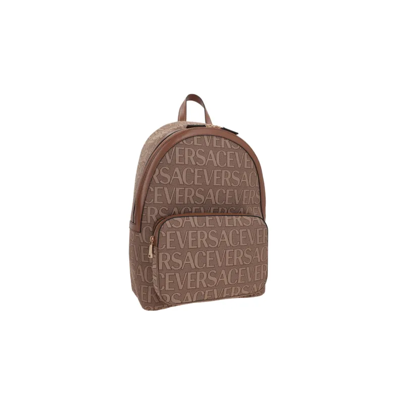 VERSACE Cow Leather Backpack Men's Beige/Brown-1