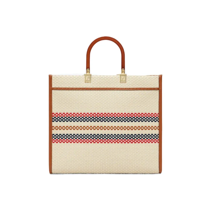 FENDI Sunshine Calfskin Tote Bag Shopping Bag Shoulder Bag Crossbody Bag Handbag Medium Size Women's Multicolor-2