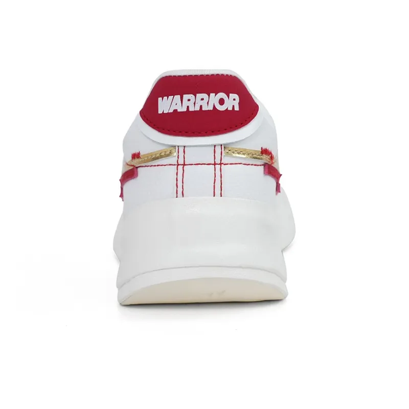 CHUANYUEHUOXIAN CF x Warrior Anti Slip Wear Resistant Low Top Skateboard Shoes Unisex White Red-3