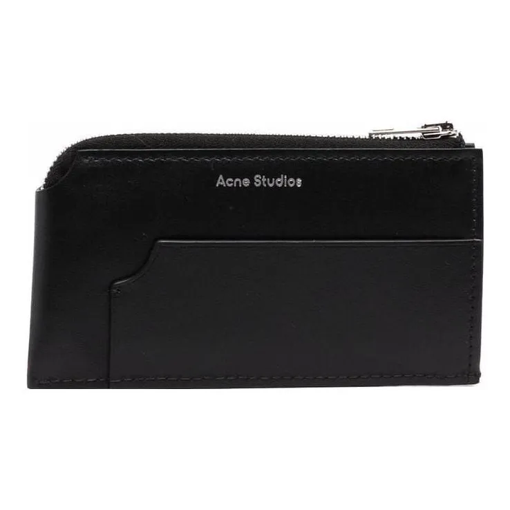 Acne Studios Cow Leather Wallet Medium Size Women's Black-0