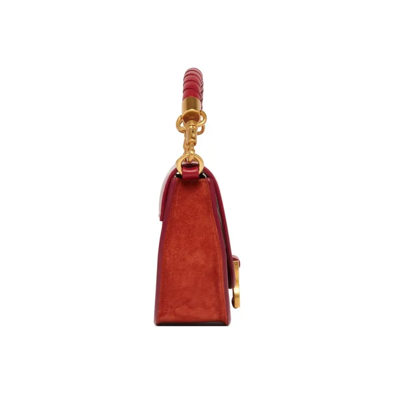 Chloe Marcie Nappa Lambskin With Grain Calfskin And Suede Shoulder Bag, Crossbody Bag, Handbag Women's Red-2