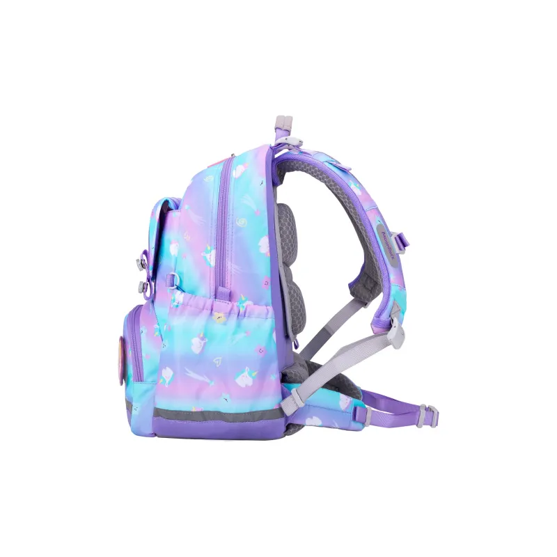 MOONROCK Polyester Backpack Medium Size Unisex Blue/Purple/Red-8